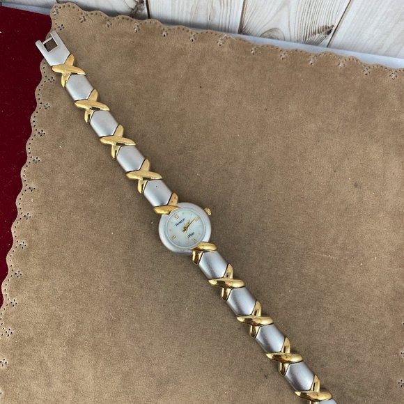 Stunning Armitron Now 2 Tone X Bar Bracelet with a 3/4 Diameter Watch main image 6